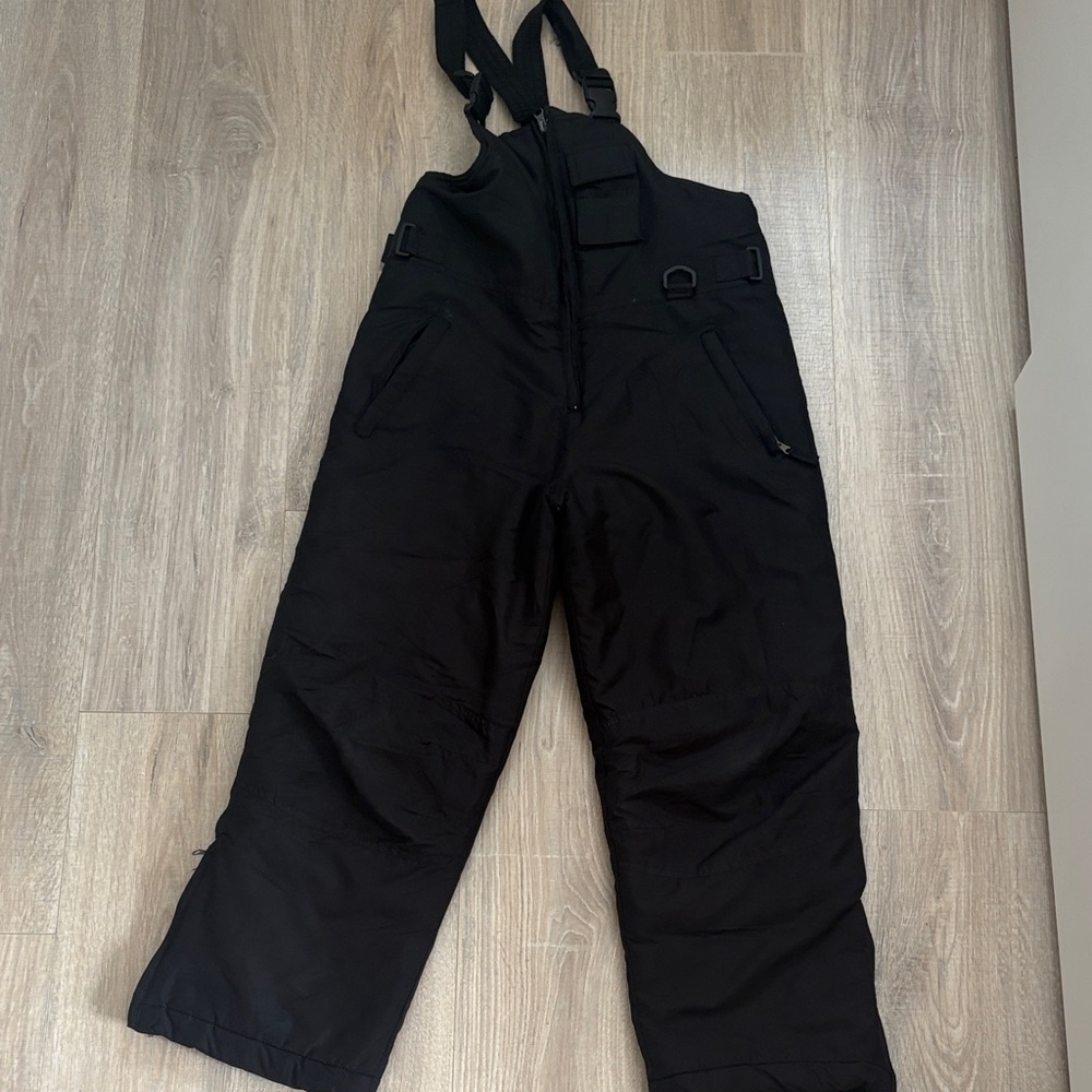 Black Insulated Bib Snow Pants